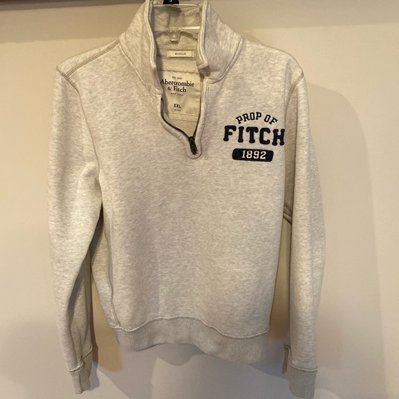 Abercrombie & Fitch 1/4 Zip Sweatshirt Y2K Preppy Vtg - Picture 6 of 13
